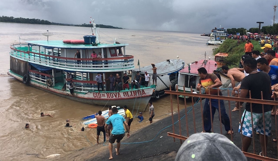 Lancha afunda no Rio Madeira com 20 pessoas; apenas 10 foram resgatadas