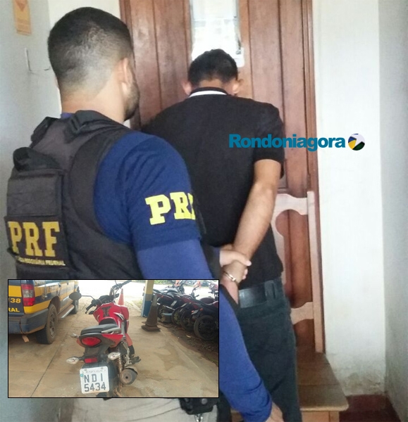 Em Porto Velho, PRF prende jovem criminoso que levaria moto roubada para Guajará