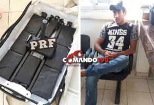 PRF PRENDE JOVEM COM MAIS DE 8 QUILOS DE COCAÍNA EMBARCADA EM GUAYARAMERIN-BOLIVIA