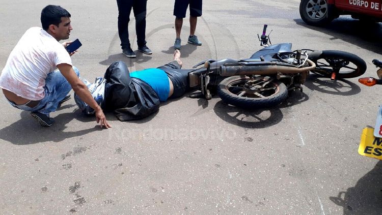 Peça de moto provoca grave acidente com vítima