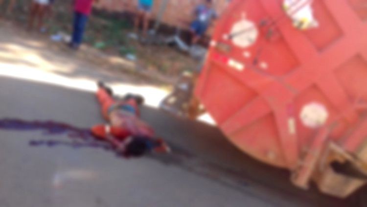 Gari morre após ser atropelado por caminhão de lixo