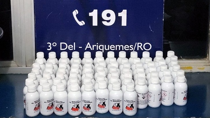 PRF apreende 80 frascos de mercúrio estrangeiro em Ariquemes