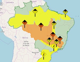 Inmet dispara alerta para perigo de chuvas intensas em RO