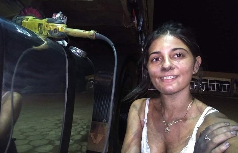 Jovem posta fotos do trabalho de polidora de tanques de caminhões em RO e repercute na web