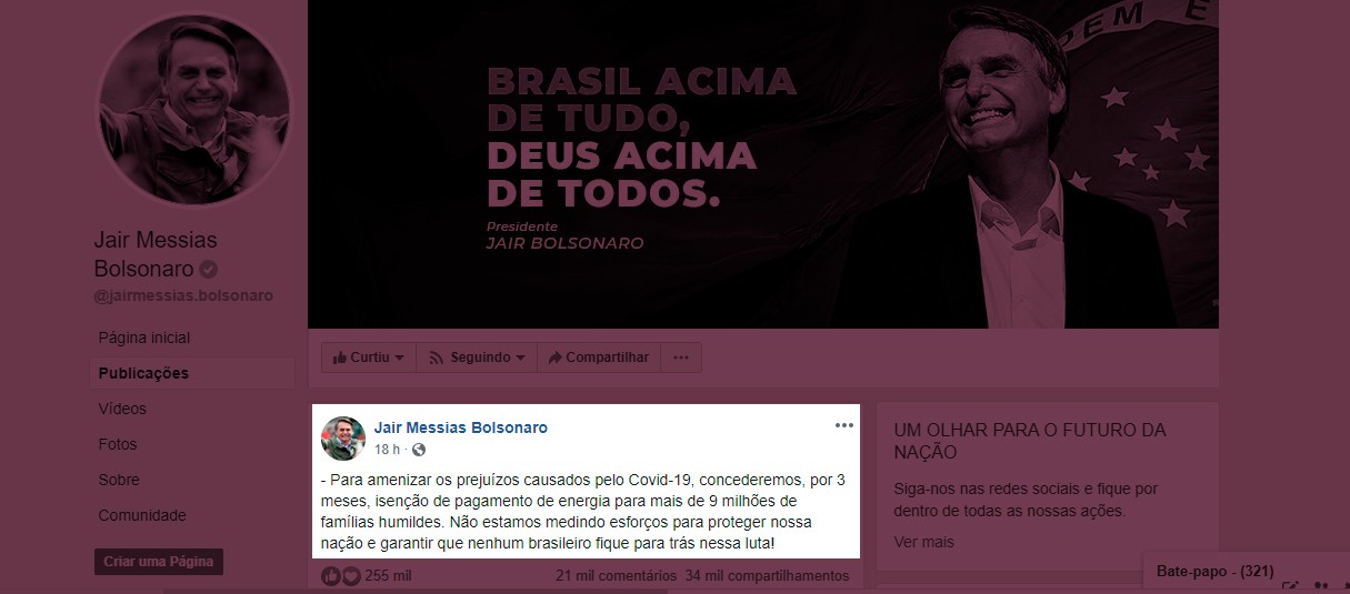 APÓS ANÚNCIO DE BOLSONARO, ENERGISA EMITE POSICIONAMENTO SOBRE PAGAMENTO DA CONTA DE LUZ