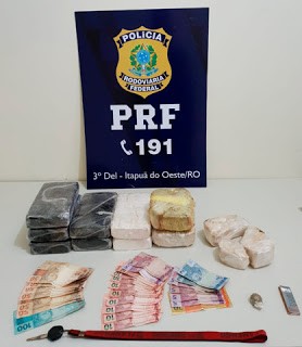 Casal é preso pela PRF com mais de 10 quilos de cocaína na BR-364