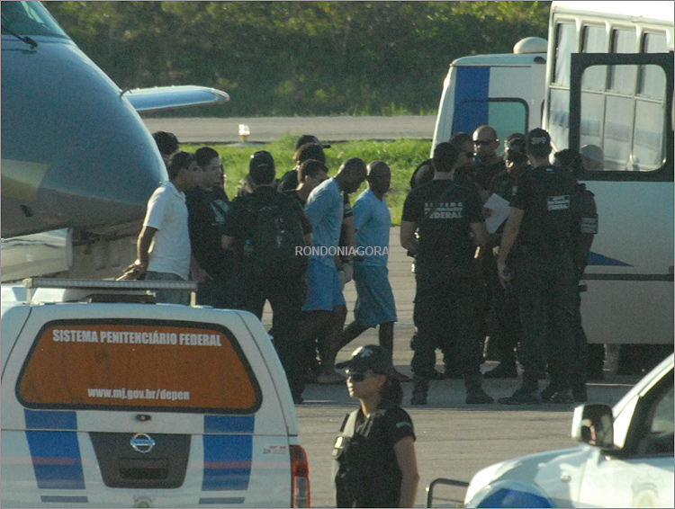 Forte esquema de segurança na chegada dos traficantes do Rio a Rondônia; Confira imagens