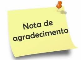 NOTA DE AGRADECIMENTO