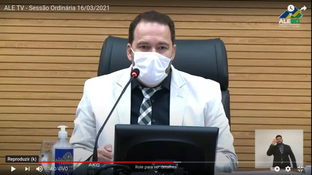 URGENTE: Presidente da ALE-RO, Alex Redano anuncia em sessão que há possibilidade de acabar o oxigênio em Costa Marques