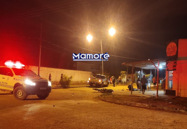 CAMINHONETE CONDUZIDA POR MENOR SE ENVOLVE EM ACIDENTE NO CENTRO DE NOVA MAMORÉ