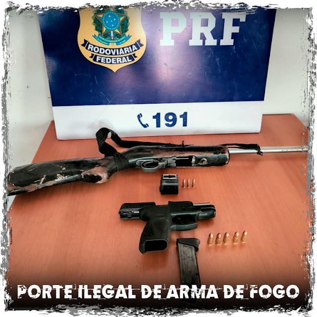 Armas e munições são apreendidas pela PRF durante fiscalização na zona rural de Guajará-Mirim