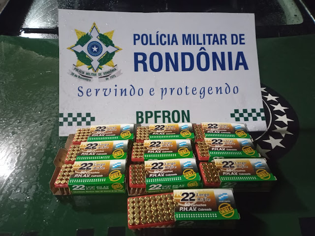 500 munições são apreendidas pelo BPFron em porto clandestino