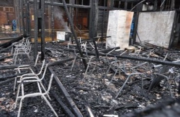 O prefeito declara que o incêncidio foi criminoso.