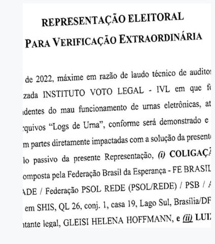 Em representação ao TSE, PL diz que Bolsonaro teve 51% dos votos no 2º turno