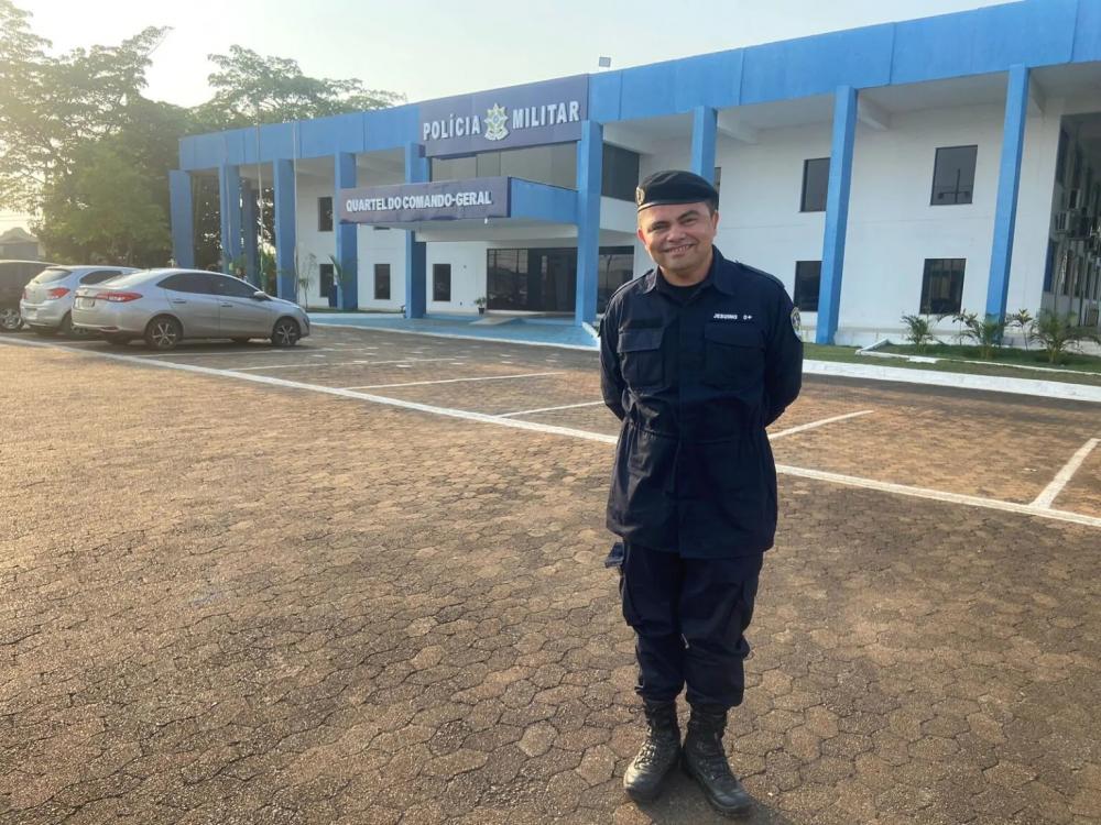 VOLTOU À CASERNA – Soldado Jesuíno Boabaid se apresenta ao Comando Geral da PM/RO