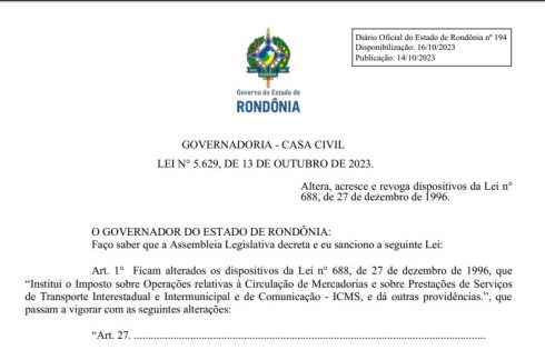 EXCLUSIVO Mesmo sob ataque, governador Marcos Rocha sanciona lei que aumenta ICMS de 17,5 % para 21% aprovado por unanimidade pela ALE-RO