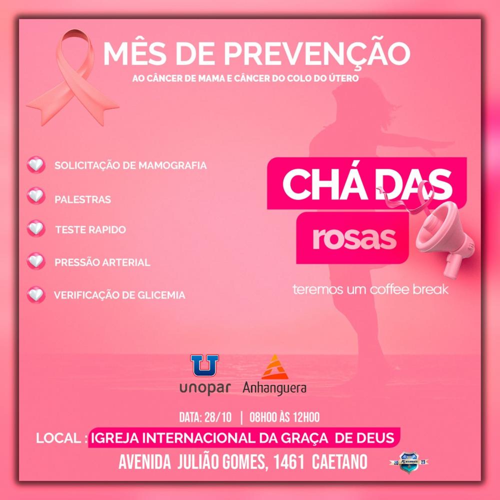 CHA DAS ROSAS NA IGREJA INTERNACIONAL DA GRAÇA DE DEUS