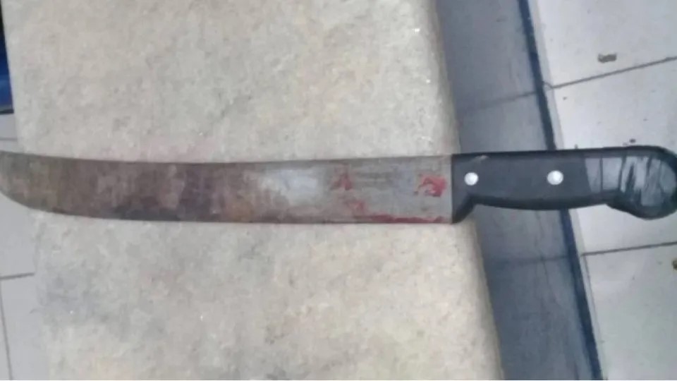 Homem chega em casa embriagado e agride esposa com facão