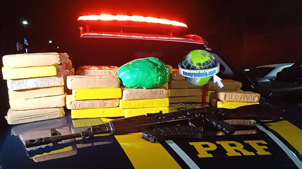 Homem é preso com mais de 40 kg de cocaína e fuzil AK47 em Porto Velho