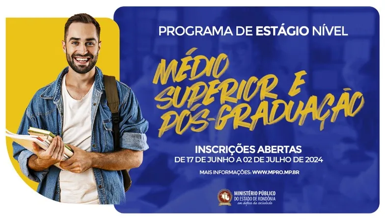 MPRO abre processo seletivo para inscrições para estágio de nível médio, superior e pós-graduação