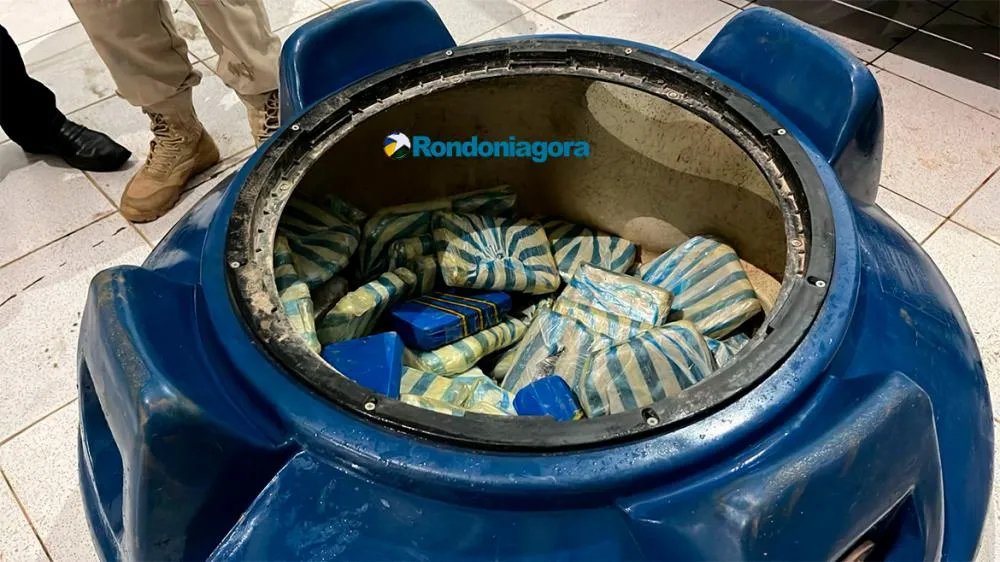 Motorista é flagrado transportando quase 80 kg de drogas escondidos em caixa d’água na capital; Droga saiu de Guajará-Mirim-RO.