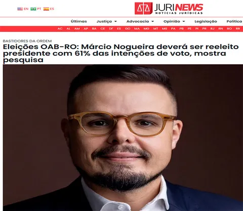 Portal jurídico nacional revela pesquisa e aponta ampla vantagem de Márcio Nogueira na disputa pela OAB-RO