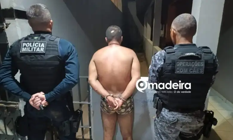 Homem acusado de matar uma mulher e duas crianças é preso pela Polícia Militar de Rondônia