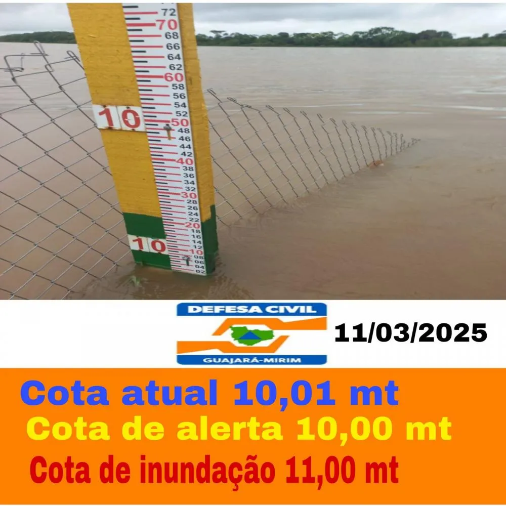 POSSÍVEL ENCHENTE EM BAIRROS PRÓXIMOS AO RIO MAMORÉ: ALERTA EM GUAJARÁ-MIRIM