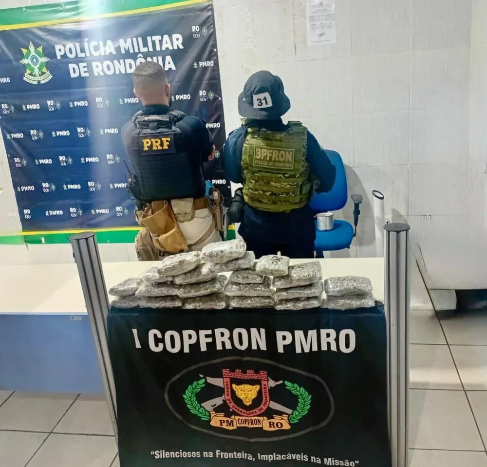 POLÍCIA MILITAR E PRF PRENDEM DUPLA COM 6,8 KG DE MACONHA EM HOTEL DE PORTO VELHO