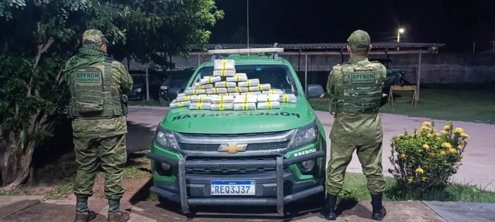 POLÍCIA MILITAR APREENDE 60 QUILOS DE ENTORPECENTES NA FRONTEIRA DURANTE OPERAÇÃO PROTETOR DAS DIVISAS E FRONTEIRAS