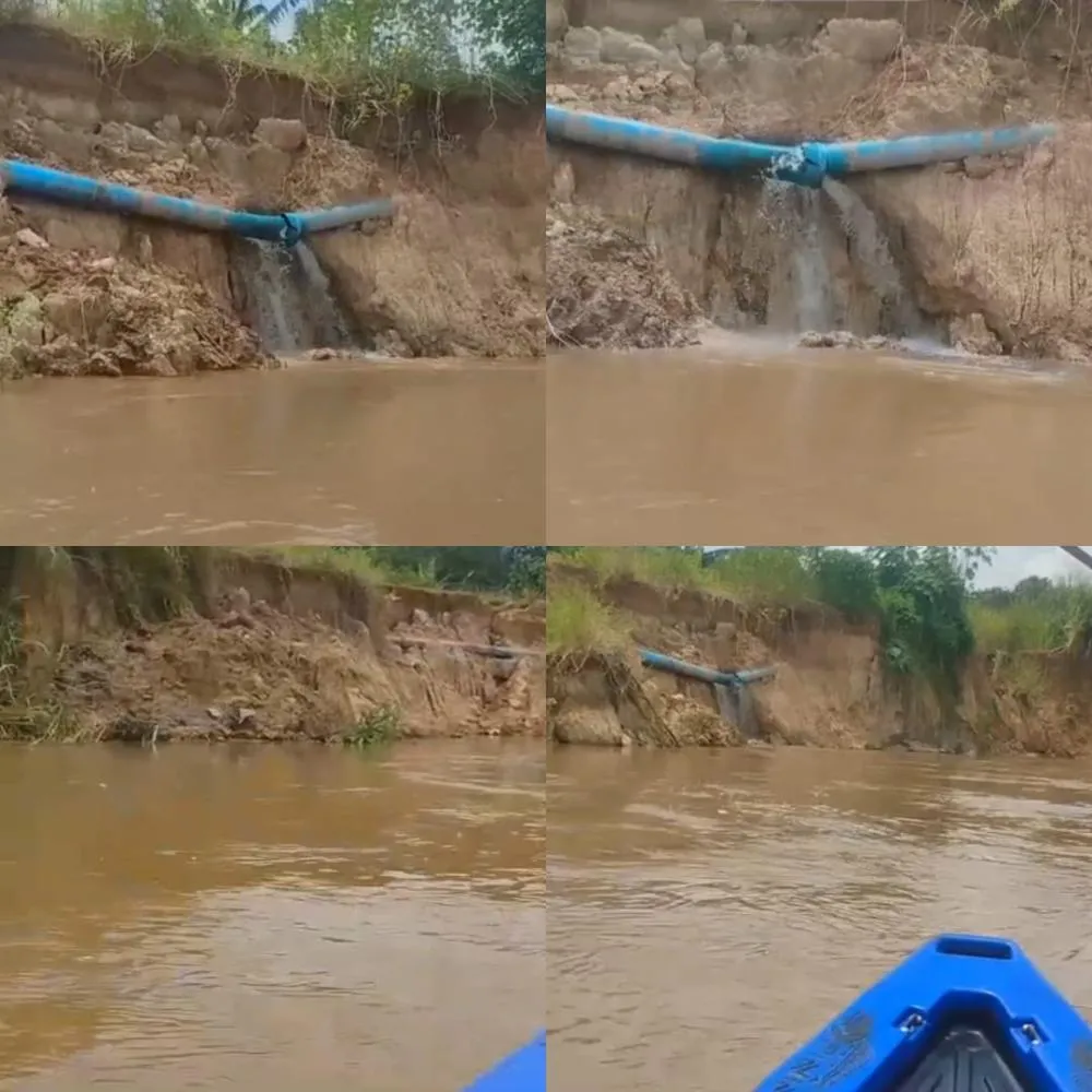 MANUTENÇÃO EM ADUTORA DA CAERD CORRIGIU VAZAMENTO ÀS MARGENS DO RIO MAMORÉ, EM GUAJARÁ-MIRIM