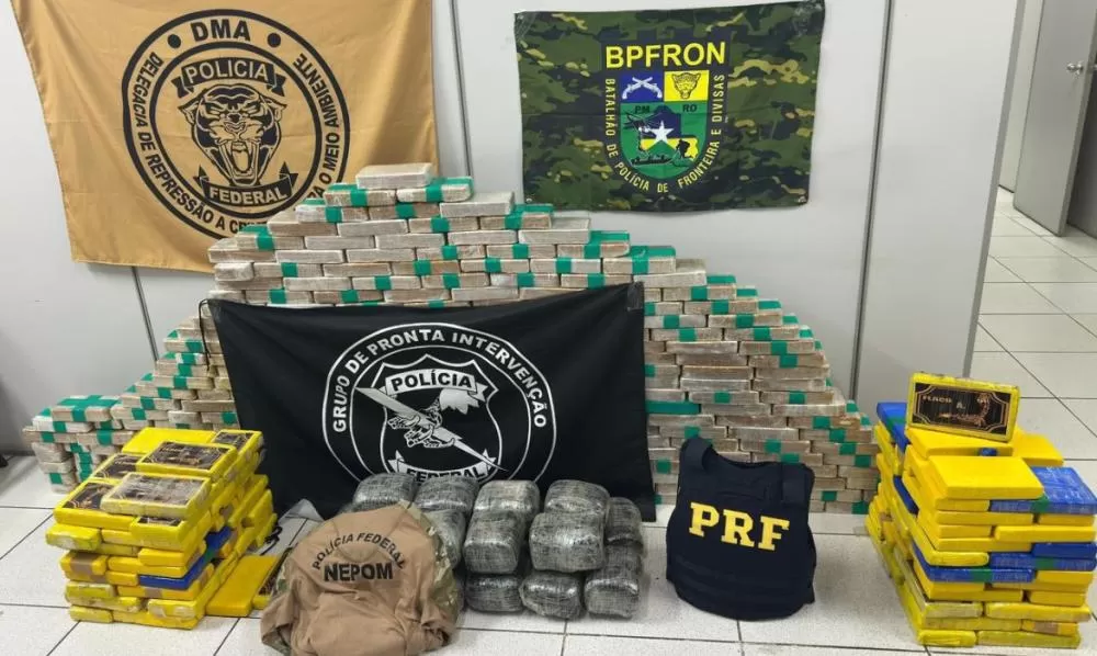 OPERAÇÃO PROTETOR DAS DIVISAS E FRONTEIRAS APREENDE CERCA DE 400 KG DE DROGA, ARMA E MUNIÇÕES EM PORTO VELHO