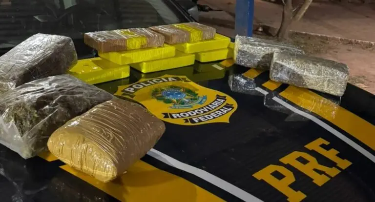 PRF em Rondônia apreende mais de 12 kg de drogas em ônibus de passageiros na BR-425