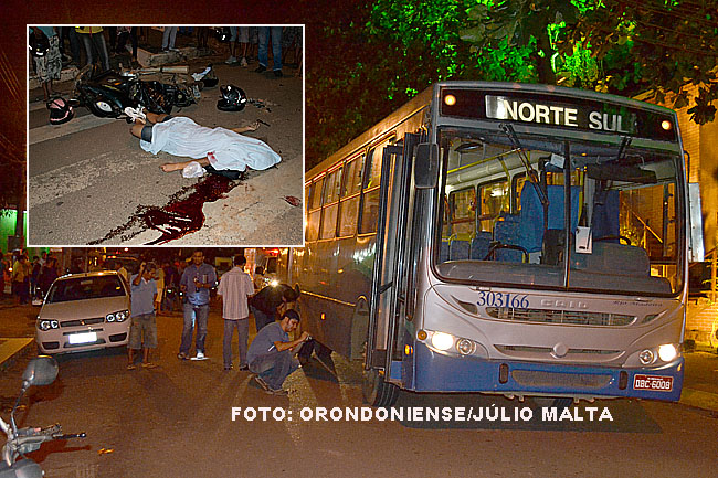 Acidente com ônibus da Rio Madeira na Campo Sales com Dom Pedro II tira vida de motociclista